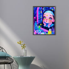 Load image into Gallery viewer, Diamond Painting - Full Round - Girl looking in the mirror (40*55CM)