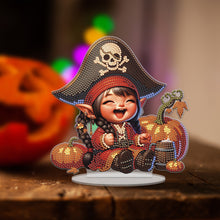 Load image into Gallery viewer, Acrylic Special Shape Halloween Pirate Girl Diamond Painting Desktop Ornaments