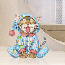 Load image into Gallery viewer, Acrylic Shaking Head Yawning Cat DIY Diamond Painting Desktop Ornaments