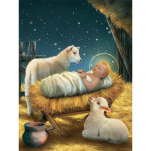 Load image into Gallery viewer, Diamond Painting - Full Round - Baby and Lamb (30*40CM)