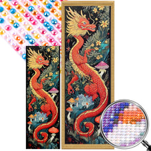 Load image into Gallery viewer, AB Diamond Painting - Full Round - Red Dragon in the Flowers (30*90CM)