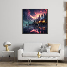 Load image into Gallery viewer, Diamond Painting - Full Round - Aurora in the Lakeside Cottage (40*40CM)
