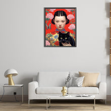 Load image into Gallery viewer, AB Diamond Painting - Full Round - Cat and Girl (40*50CM)