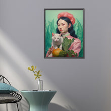 Load image into Gallery viewer, AB Diamond Painting - Full Round - Cat and Girl (40*50CM)