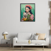 Load image into Gallery viewer, AB Diamond Painting - Full Round - Cat and Girl (40*50CM)