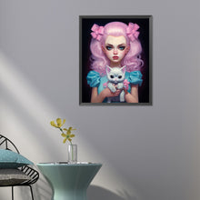 Load image into Gallery viewer, AB Diamond Painting - Full Round - Cat and Girl (40*50CM)
