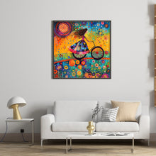 Load image into Gallery viewer, Diamond Painting - Full Round - Girl riding a bicycle (40*40CM)