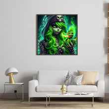 Load image into Gallery viewer, Diamond Painting - Full Round - Girl with green hair (40*40CM)