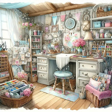 Load image into Gallery viewer, Diamond Painting - Full Round - Warm corner of room (50*50CM)