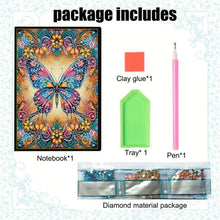 Load image into Gallery viewer, 5D Diamond Painting Notebook DIY Diamond Art Dairy Book Kits (Butterfly)