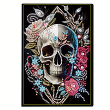 Load image into Gallery viewer, 5D Diamond Painting Notebook DIY Diamond Art Dairy Book Kits (Rose Skull)