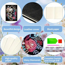 Load image into Gallery viewer, 5D Diamond Painting Notebook DIY Diamond Art Dairy Book Kits (Rose Skull)