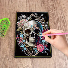 Load image into Gallery viewer, 5D Diamond Painting Notebook DIY Diamond Art Dairy Book Kits (Rose Skull)