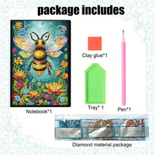 Load image into Gallery viewer, 5D Diamond Painting Notebook DIY Diamond Art Dairy Book Kits for Adults (Bee)