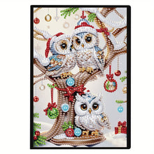 Load image into Gallery viewer, 5D Diamond Painting Notebook DIY Diamond Art Dairy Book Kits (Christmas Owl)