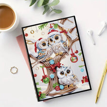 Load image into Gallery viewer, 5D Diamond Painting Notebook DIY Diamond Art Dairy Book Kits (Christmas Owl)