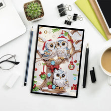 Load image into Gallery viewer, 5D Diamond Painting Notebook DIY Diamond Art Dairy Book Kits (Christmas Owl)