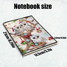 Load image into Gallery viewer, 5D Diamond Painting Notebook DIY Diamond Art Dairy Book Kits (Christmas Owl)
