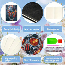 Load image into Gallery viewer, 5D Diamond Painting Notebook DIY Diamond Art Dairy Book Kits (Fire Skull)