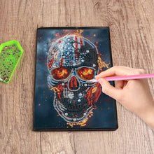 Load image into Gallery viewer, 5D Diamond Painting Notebook DIY Diamond Art Dairy Book Kits (Fire Skull)