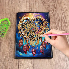 Load image into Gallery viewer, 5D Diamond Painting Notebook DIY Diamond Art Dairy Book Kit (Love Dream Catcher)