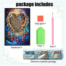 Load image into Gallery viewer, 5D Diamond Painting Notebook DIY Diamond Art Dairy Book Kit (Love Dream Catcher)