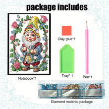 Load image into Gallery viewer, 5D Diamond Painting Notebook DIY Diamond Art Dairy Book Kits for Adults (Gnome)