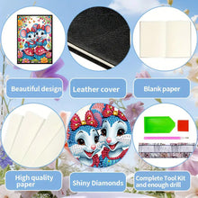 Load image into Gallery viewer, 5D Diamond Painting Notebook DIY Diamond Art Dairy Book Kits (Two Mice)