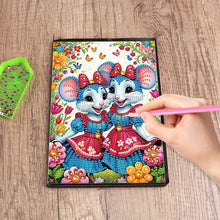 Load image into Gallery viewer, 5D Diamond Painting Notebook DIY Diamond Art Dairy Book Kits (Two Mice)