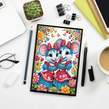 Load image into Gallery viewer, 5D Diamond Painting Notebook DIY Diamond Art Dairy Book Kits (Two Mice)