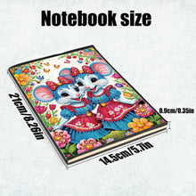 Load image into Gallery viewer, 5D Diamond Painting Notebook DIY Diamond Art Dairy Book Kits (Two Mice)