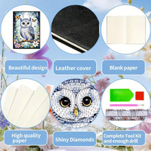 Load image into Gallery viewer, 5D Diamond Painting Notebook DIY Diamond Art Dairy Book Kits (Butterfly Owl)