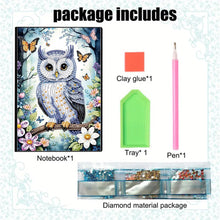 Load image into Gallery viewer, 5D Diamond Painting Notebook DIY Diamond Art Dairy Book Kits (Butterfly Owl)
