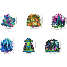 Load image into Gallery viewer, 6Pcs Acrylic Special Shape Halloween Diamond Painting Refrigerator Magnets