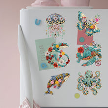 Load image into Gallery viewer, 6Pcs Acrylic Special Shape Flowers and Animal Diamond Painting Fridge Magnets