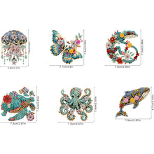Load image into Gallery viewer, 6Pcs Acrylic Special Shape Flowers and Animal Diamond Painting Fridge Magnets