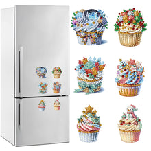 Load image into Gallery viewer, 6Pcs Acrylic Special Shape Christmas Cake Diamond Painting Fridge Magnets