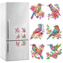 Load image into Gallery viewer, 6Pcs Acrylic Special Shape Bird and Flower Diamond Painting Fridge Magnets