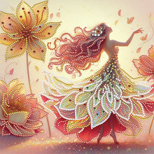Load image into Gallery viewer, Diamond Painting - Partial Crystal - Dream Crystal Princess Feather Flower Girl (30*30CM)
