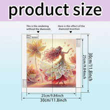 Load image into Gallery viewer, Diamond Painting - Partial Crystal - Dream Crystal Princess Feather Flower Girl (30*30CM)