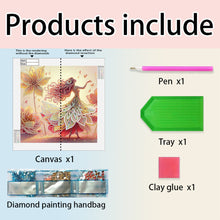 Load image into Gallery viewer, Diamond Painting - Partial Crystal - Dream Crystal Princess Feather Flower Girl (30*30CM)