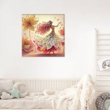Load image into Gallery viewer, Diamond Painting - Partial Crystal - Dream Crystal Princess Feather Flower Girl (30*30CM)