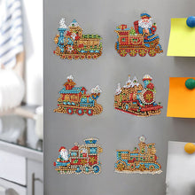 Load image into Gallery viewer, 6Pcs Special Shape Xmas Train Diamond Painting Fridge Magnets for Home Decor