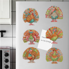 Load image into Gallery viewer, 6Pcs Special Shape Turkey Diamond Painting Fridge Magnets for Home Decor