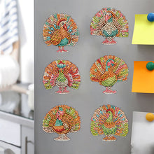 Load image into Gallery viewer, 6Pcs Special Shape Turkey Diamond Painting Fridge Magnets for Home Decor