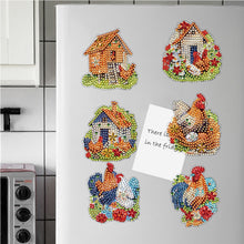 Load image into Gallery viewer, 6Pcs Special Shape Chicken Coop Diamond Painting Fridge Magnets for Home Decor