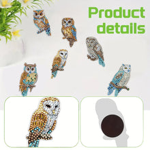 Load image into Gallery viewer, 6Pcs Special Shape Owl on Branch Diamond Painting Fridge Magnets for Home Decor