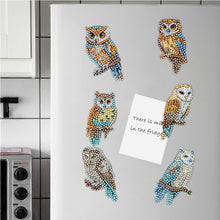 Load image into Gallery viewer, 6Pcs Special Shape Owl on Branch Diamond Painting Fridge Magnets for Home Decor