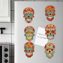 Load image into Gallery viewer, 6Pcs Special Shape Skull Diamond Painting Fridge Magnets for Home Decor