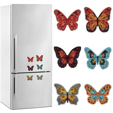 Load image into Gallery viewer, 6Pcs Special Shape Butterfly Diamond Painting Fridge Magnets for Home Decor